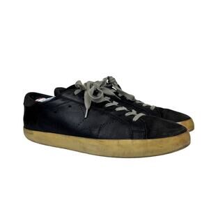Golden Goose Superstar GGDB Black Leather Sneakers Shoes Men's 42 US 9